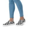 Load image into Gallery viewer, Women&#39;s checkered Gangsta Jesus canvas slip-ons